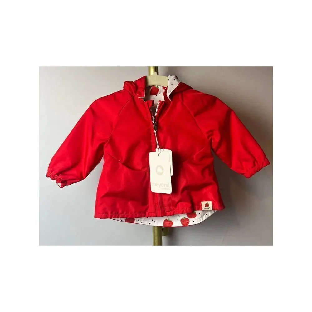 NWT Mayoral Strawberry Reversible Windbreaker Jacket Sz. 2-4mo